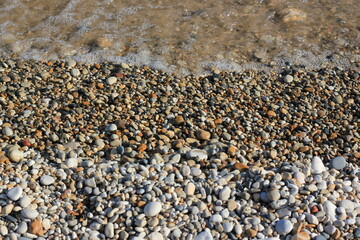 pebbles on the rocky beach