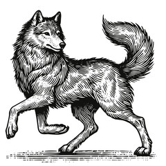 Illustration of a Dancing Wolf