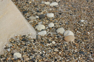 pebbles on the rocky beach