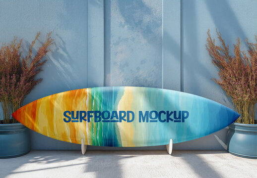 Realistic Surfboard Mockup &ndash; High-Quality Customizable Template for Surfing, Beach, Summer, and Water Sport Branding