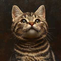 cat on a black background