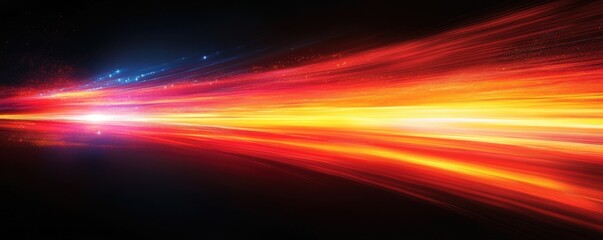Obraz premium Vibrant light trails on a dark backdrop capturing dynamic movement and energy