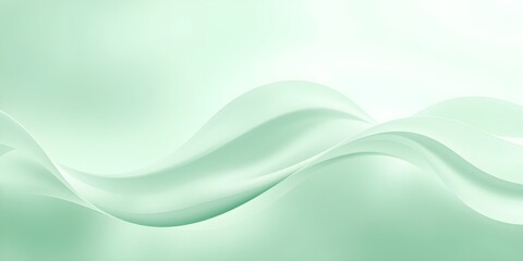 Fototapeta premium Light green curved waves background wallpaper.