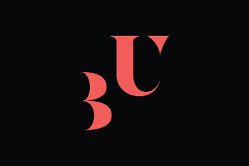 Abstract letter BU minimal logo design template. This minimal logo design is the process of creating a visual symbol that represents a brand, company, or individual.