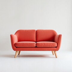 3D Sofa Model, Modern Couch Mockup, Minimalist Living Room Furniture, High-Quality Digital Render on White Background