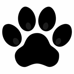 Simple Black Dog Paw Print Silhouette
