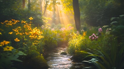 Ethereal Enchantment: A Mystical Forest Filled with Light and Life