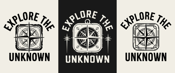 Adventure-Inspired T-Shirt Design Featuring 'Explore the Unknown' with Vintage Compass Graphic – Perfect for Nature Lovers, Explorers, and Outdoor Enthusiasts!