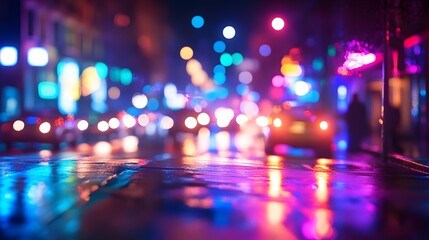 Energetic Night Echoes of Laughter and Music in a Bustling City Street