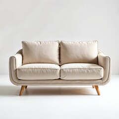 Fototapeta premium 3D Sofa Model, Modern Couch Mockup, Minimalist Living Room Furniture, High-Quality Digital Render on White Background