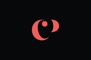 Fototapeta premium Abstract letter CP minimal logo design template. This minimal logo design is the process of creating a visual symbol that represents a brand, company, or individual.