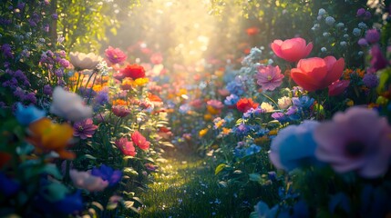 An Enchanting Garden Illustrating the Joyous Surprises of Nature&AElig;s Serendipity and Blooming Beauty