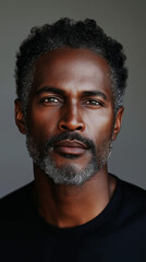 Fototapeta premium Mature african male with gray hair and beard portrait