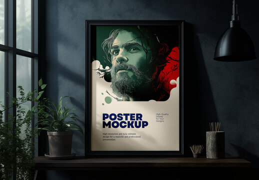 Realistic Poster Mockup &ndash; High-Quality Frame Display with Shadow Effect for Designs