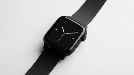 Black watch with a white face. This image was generated using AI