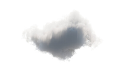 Cloud isolated on white, transparent. Soft fluffy cloud 