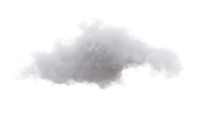 Cloud isolated on white, transparent. Soft fluffy cloud 