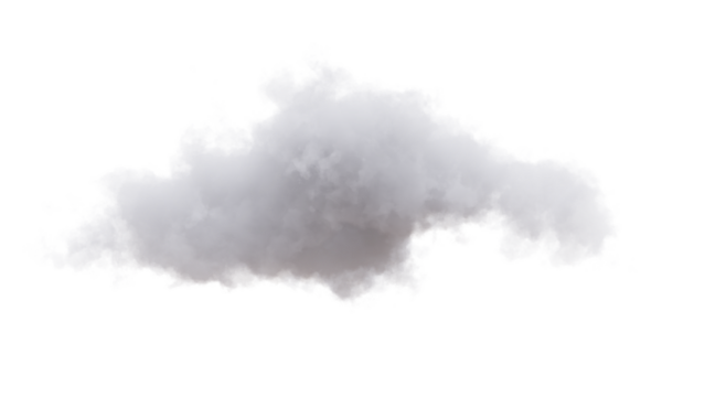 Cloud isolated on white, transparent. Soft fluffy cloud 