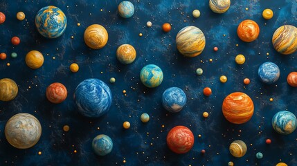 Planetary Panorama: A Celestial Dance of Orbs Across the Cosmic Expanse

