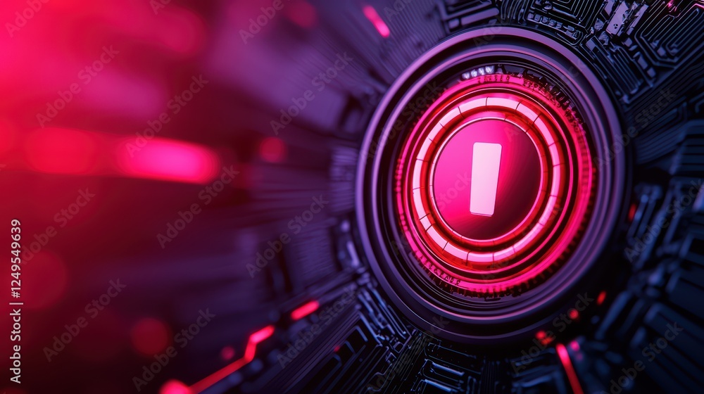 Poster futuristic technology background with neon red and dark patterns