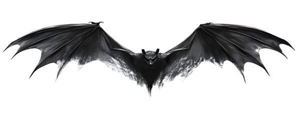 black silhouette of a bat isolated isolated on white background PNG.AI GENERATED