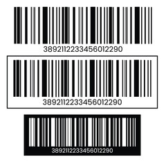 Realistic barcode set icon. Barcode vector illustration.
