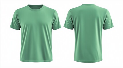 a blank plain green cotton t-shirt, mock up