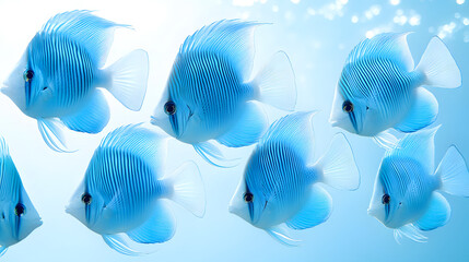 blue fish in water
