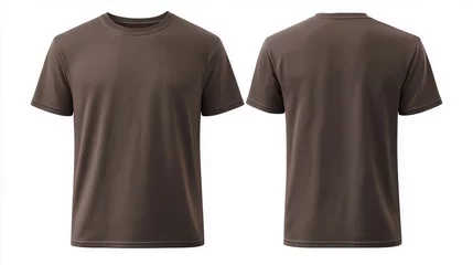 a blank plain brown cotton t-shirt, mock up © srenhouse