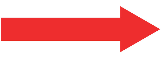 Simple Red Arrow Right Direction. Long arrows icon set. Vector set of trendy long arrows. Long red arrow icon vector pointing right. Arrow shape element. Bold arrow icon. large size red arrow. 