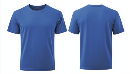 Naklejka premium a blank plain blue cotton t-shirt, mock up