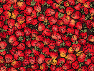 Strawberry illustration seamless pattern