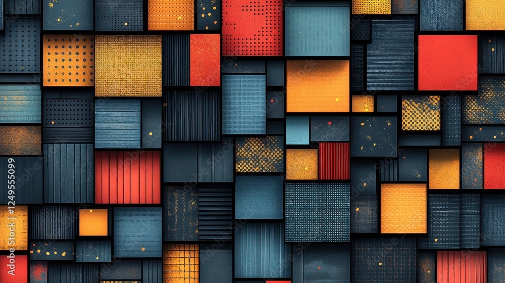 Poster Abstract colorful square pattern background texture