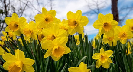 Obraz premium yellow daffodils in spring