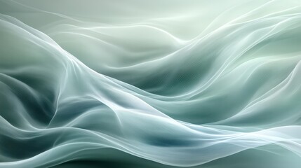 Obraz premium Abstract teal waves, flowing fabric background, design element