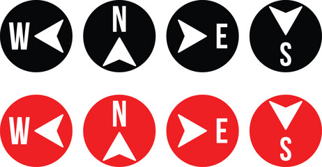 Compass set icons. Navigation equipment sign. vector eps10