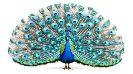  Peacock isolated on white. Saved with clipping path