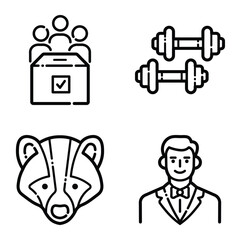 Essential Flat Icon Set Isolated On White Background