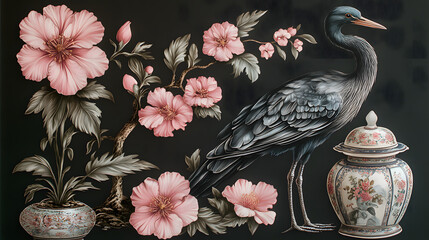  Luxury Tropical Seamless Patterns with Royal Birds and Garden Flowers