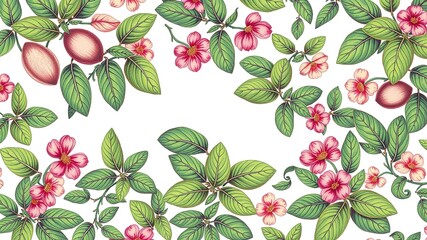 Obraz premium Nostalgic Easter Greetings: A Vintage Basil-Adorned Card