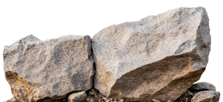 Big rough stones on clear background