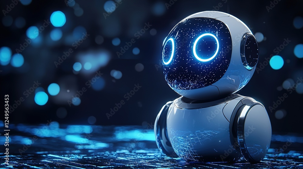 Poster futuristic ai-driven marketing command center innovative technology digital environment high-tech vi