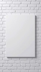 White canvas against a brick background: minimalist composition for design.