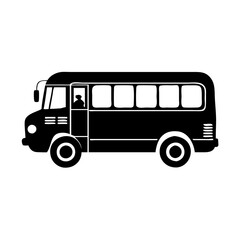 school bus icon, school bus silhouette vector -, school bus Editable Vector Illustration.