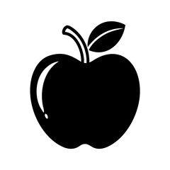 apple icon, apple silhouette vector -, apple Editable Vector Illustration.