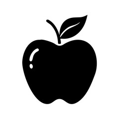 apple icon, apple silhouette vector -, apple Editable Vector Illustration.