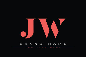 Abstract letter JW minimal logo design template. This minimal logo design is the process of creating a visual symbol that represents a brand, company, or individual.