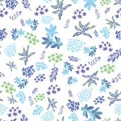 Vector Blue botanical Surface Pattern Seamless pattern © impatterns