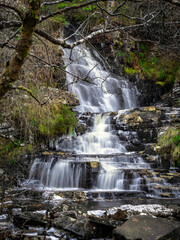 Obraz premium waterfall in Corrieshalloch Gorge National Nature Reserve, Scotland