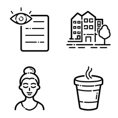 Essential Flat Icon Set Isolated On White Background